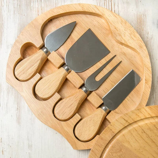 Plateau à Fromage avec 4 Couteaux Intégrés